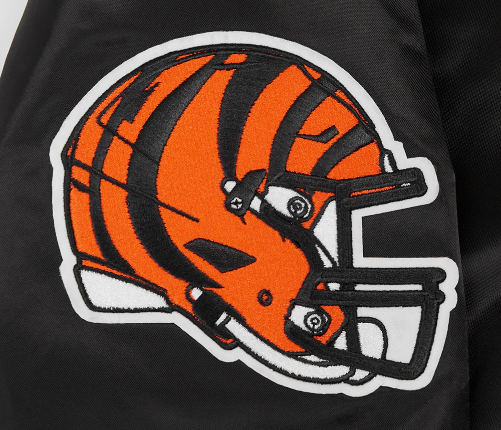 NFL CINCINNATI BENGALS JEWELS WOMEN'S SATIN JACKET (BLACK) - Image 6