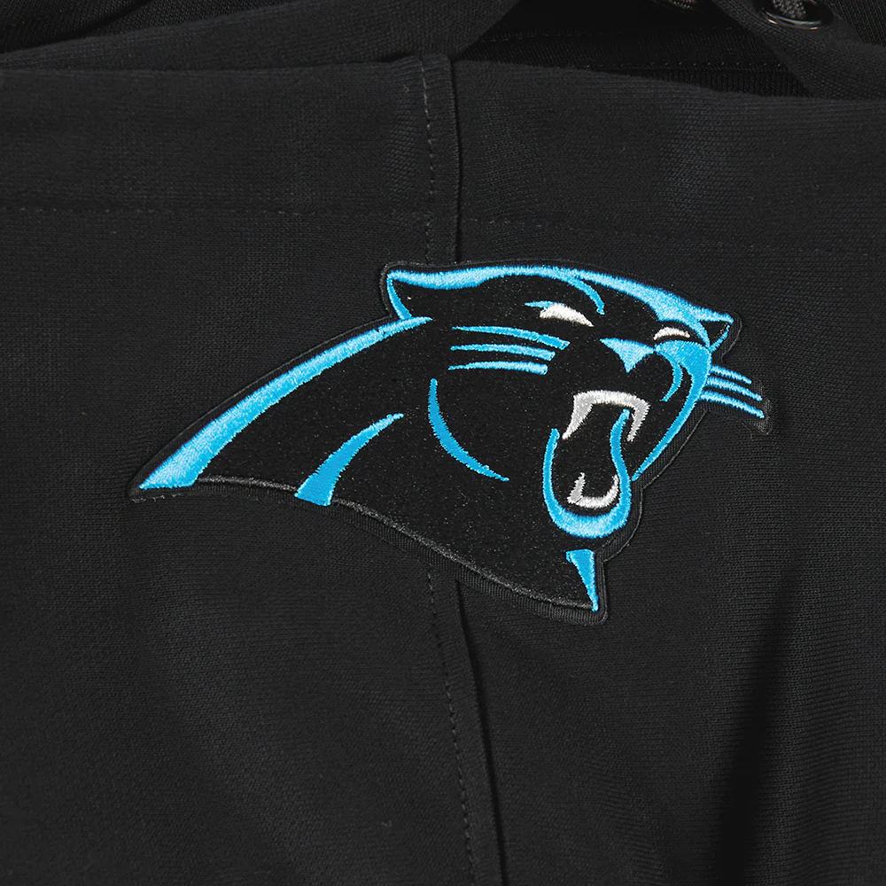 NFL CAROLINA PANTHERS SCRIPT TAIL MEN'S RIB FLC PO HOODIE (BLACK) - Image 10
