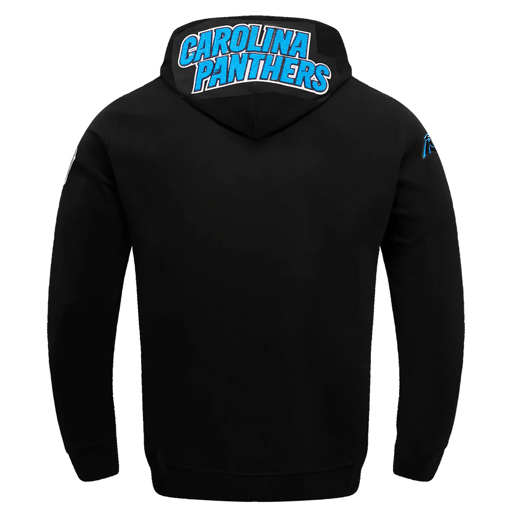 NFL CAROLINA PANTHERS CLASSIC CHENILLE MEN'S DK FZ HOODIE (BLACK) - Image 4
