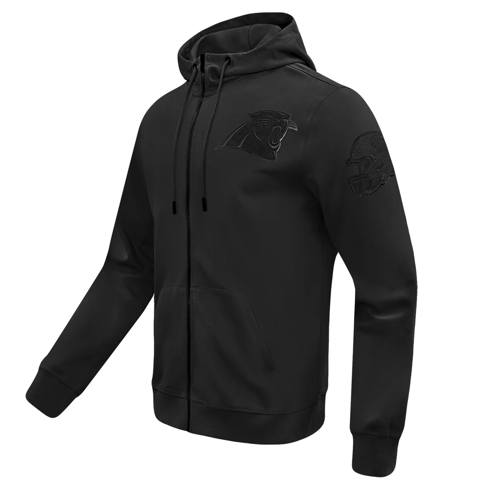 NFL CAROLINA PANTHERS TRIPLE BLACK MEN'S DK FZ HOODIE (TRIPLE BLACK) - Image 13