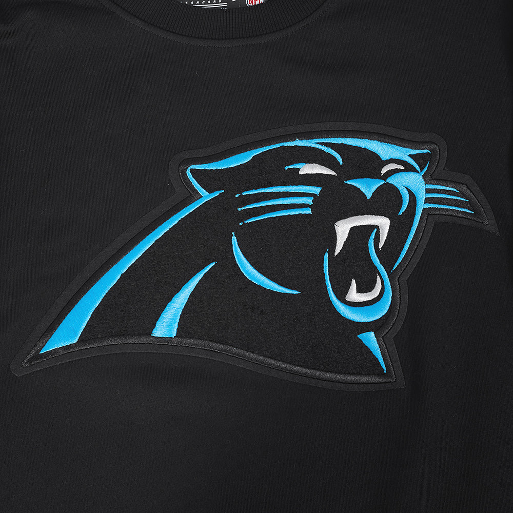NFL CAROLINA PANTHERS MASHUP MEN'S RIB CREWNECK (BLACK) - Image 15