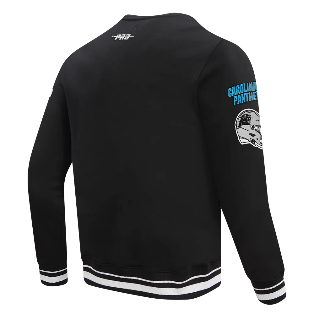 NFL CAROLINA PANTHERS MASHUP MEN'S RIB CREWNECK (BLACK) - Image 6