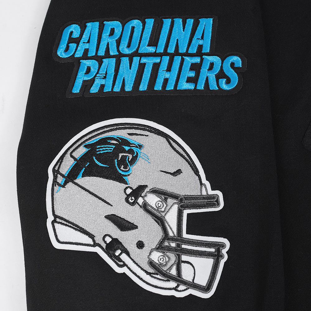 NFL CAROLINA PANTHERS MASHUP MEN'S RIB CREWNECK (BLACK) - Image 9