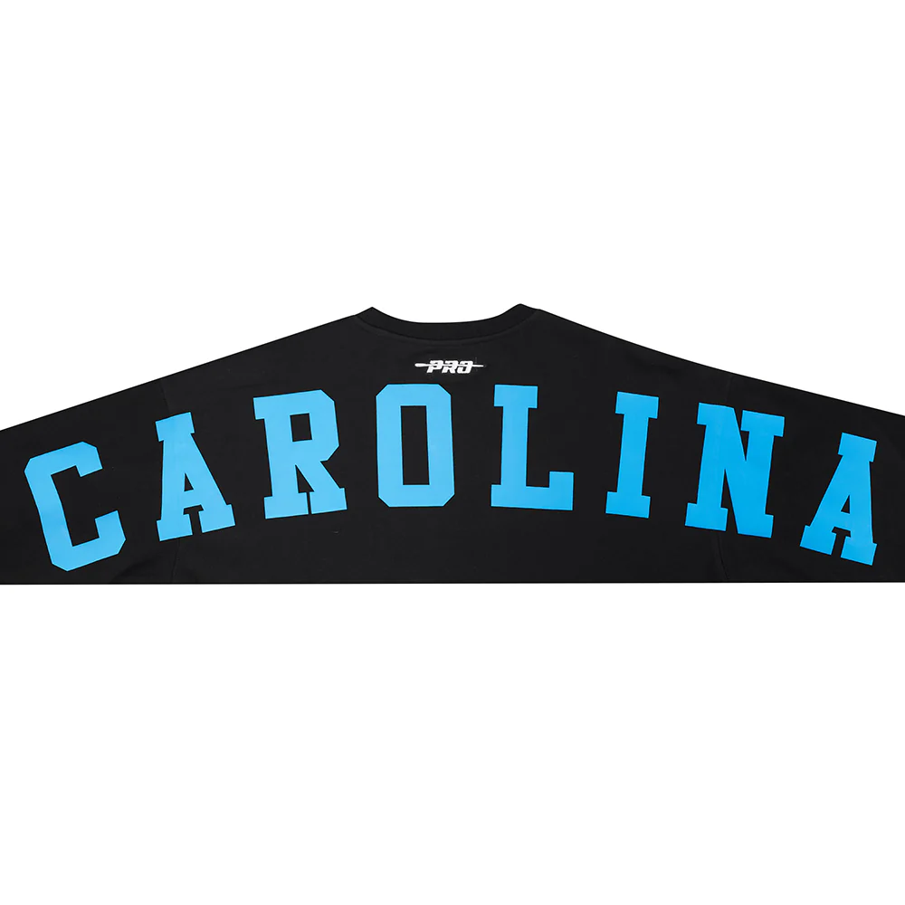NFL CAROLINA PANTHERS WINGSPAN MEN'S DROP SHOULDER FLC CREWNECK (BLACK) - Image 8
