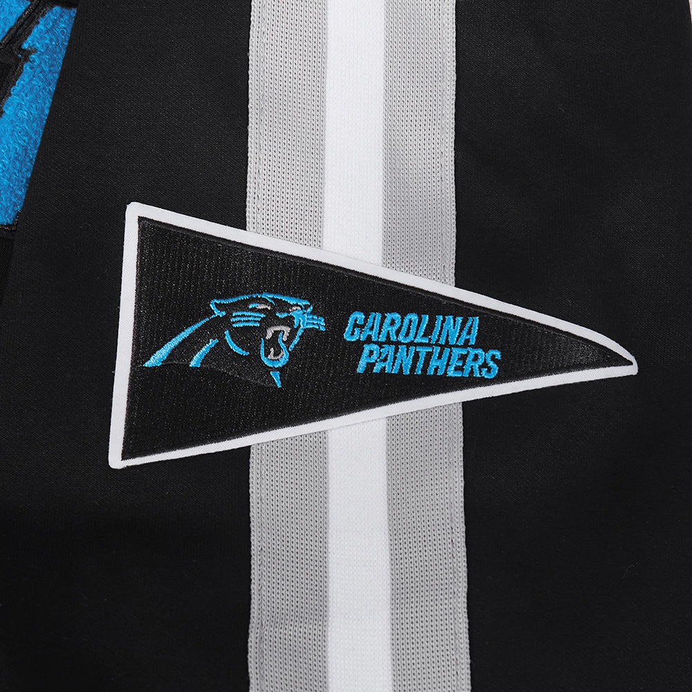NFL CAROLINA PANTHERS PRO GAME DAY MEN'S DBL KNIT JACKET (BLACK/SILVER/WHITE) - Image 5