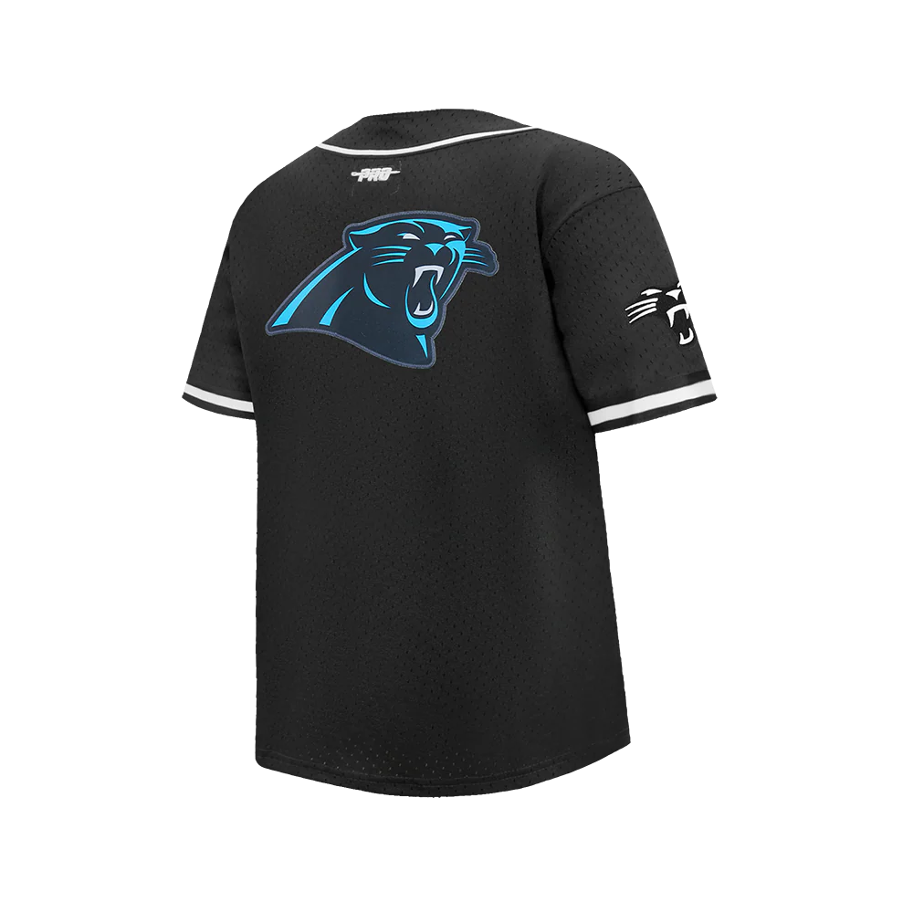 NFL CAROLINA PANTHERS CLASSIC BIG BOY'S MESH BUTTON DOWN SHIRT (BLACK) - Image 4