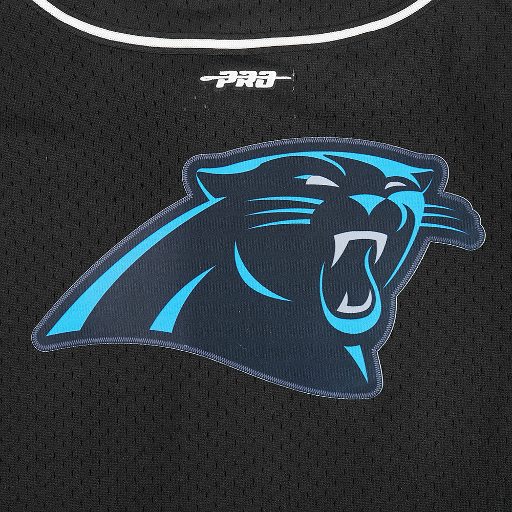 NFL CAROLINA PANTHERS CLASSIC BIG BOY'S MESH BUTTON DOWN SHIRT (BLACK) - Image 8