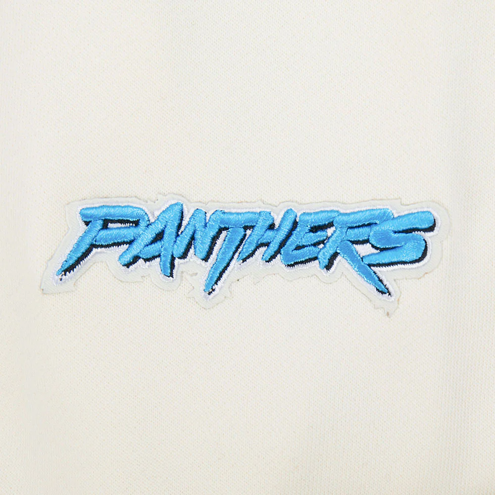NFL CAROLINA PANTHERS RETRO CLASSIC WOMEN'S RIB CROPPED PO HOODIE (EGGSHELL/ BLACK) - Image 16