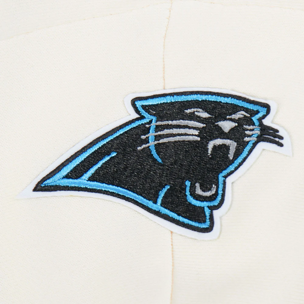 NFL CAROLINA PANTHERS RETRO CLASSIC WOMEN'S RIB CROPPED PO HOODIE (EGGSHELL/ BLACK) - Image 8