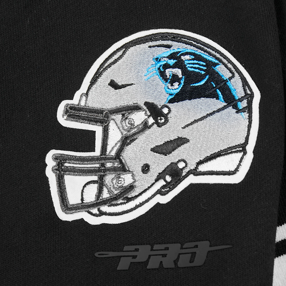 NFL CAROLINA PANTHERS MASHUP WOMEN'S RIB CROPPED PO HOODIE (BLACK) - Image 15