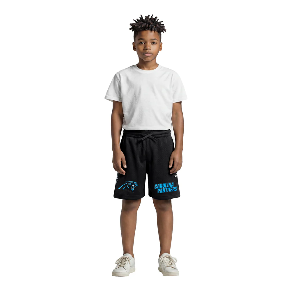 NFL CAROLINA PANTHERS CLASSIC LITTLE BOY'S MESH SHORT (BLACK) - Image 3