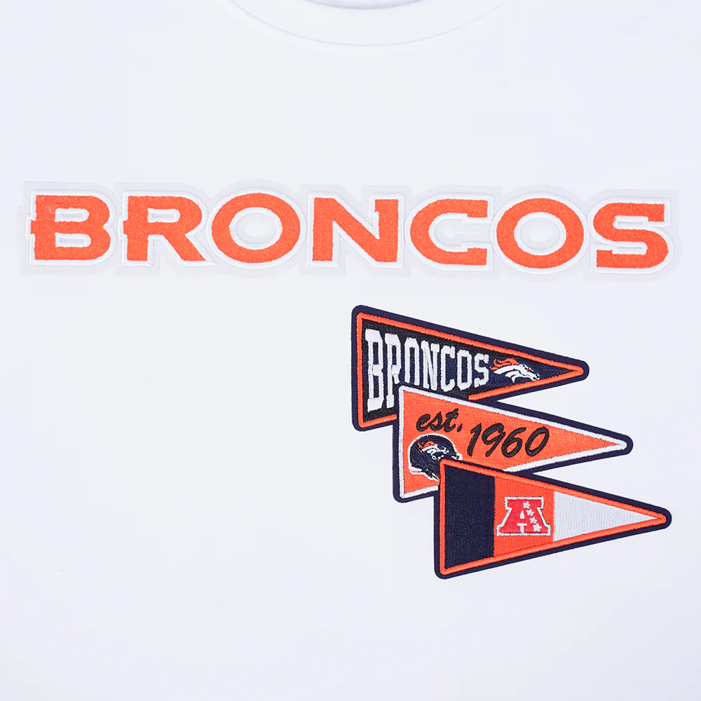 NFL DENVER BRONCOS TEAM PENNATS MEN'S WORDMARK SJ TEE (WHITE) - Image 6