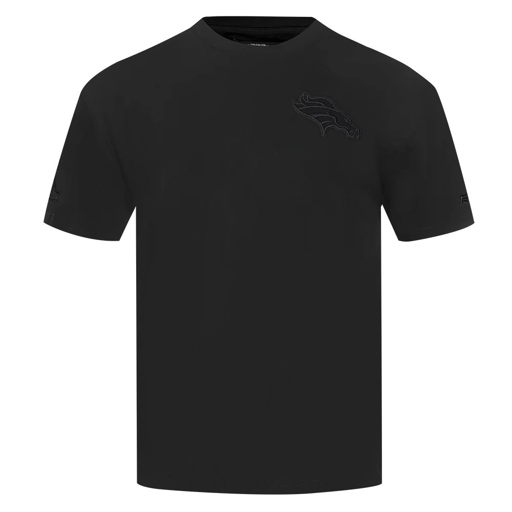 NFL DENVER BRONCOS NEUTRAL MEN'S COTTON JERSEY DROP SHOULDER TEE (BLACK)
