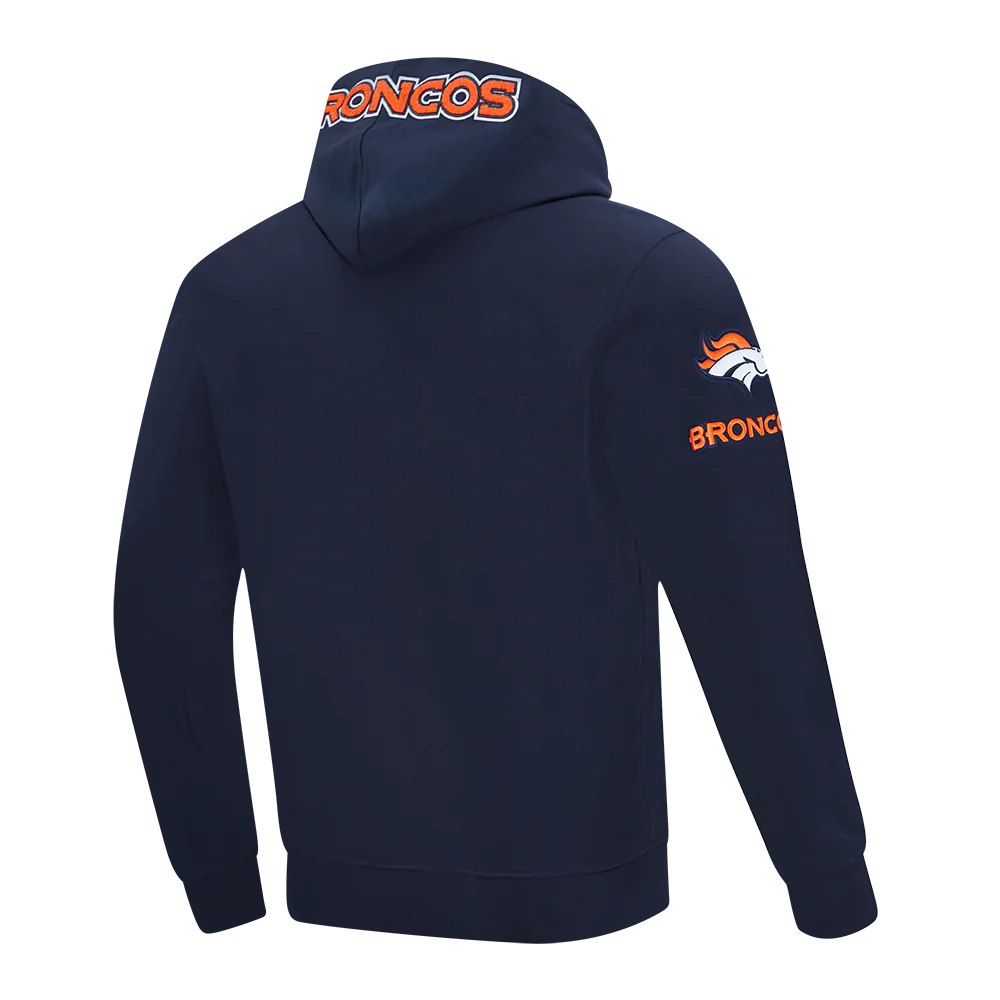 NFL DENVER BRONCOS CLASSIC CHENILLE MEN'S PULL OVER HOODIE (MIDNIGHT NAVY) - Image 4