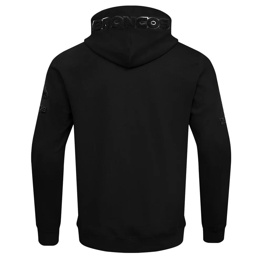 NFL DENVER BRONCOS TRIPLE BLACK MEN'S DK FZ HOODIE (TRIPLE BLACK) - Image 4