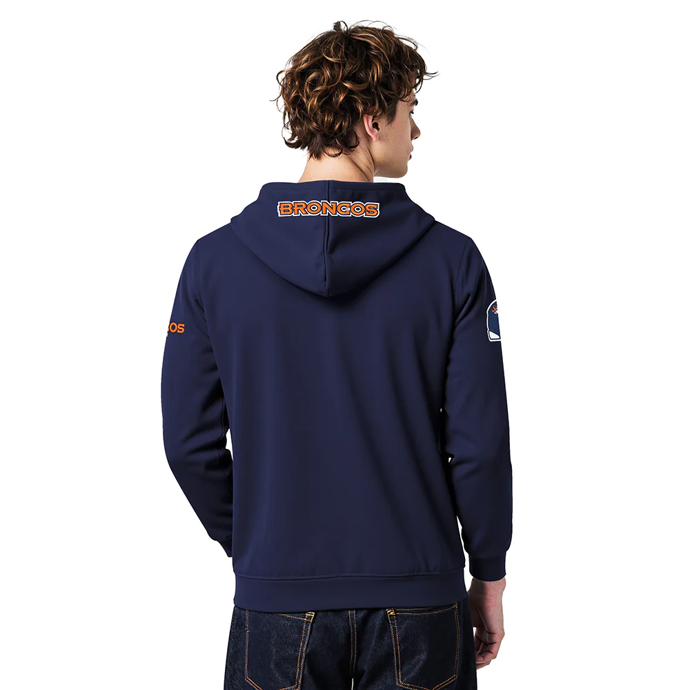 NFL DENVER BRONCOS OLD ENGLISH MEN'S PO HOODIE (MIDNIGHT NAVY) - Image 2