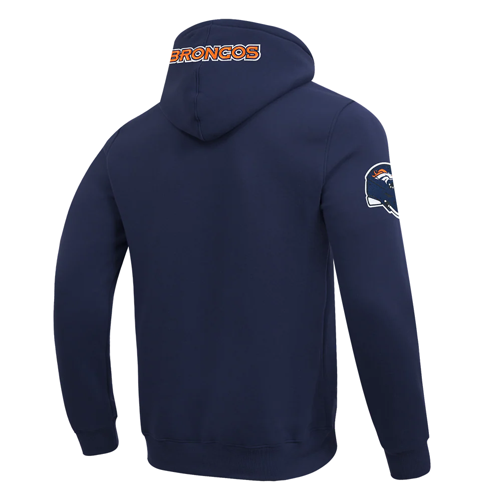NFL DENVER BRONCOS OLD ENGLISH MEN'S PO HOODIE (MIDNIGHT NAVY) - Image 4