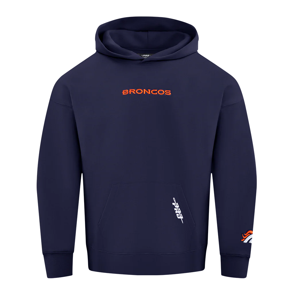 NFL DENVER BRONCOS WINGSPAN MEN'S DROP SHOULDER FLC PO HOODIE (MIDNIGHT NAVY) - Image 3