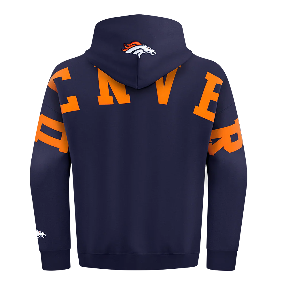 NFL DENVER BRONCOS WINGSPAN MEN'S DROP SHOULDER FLC PO HOODIE (MIDNIGHT NAVY) - Image 5