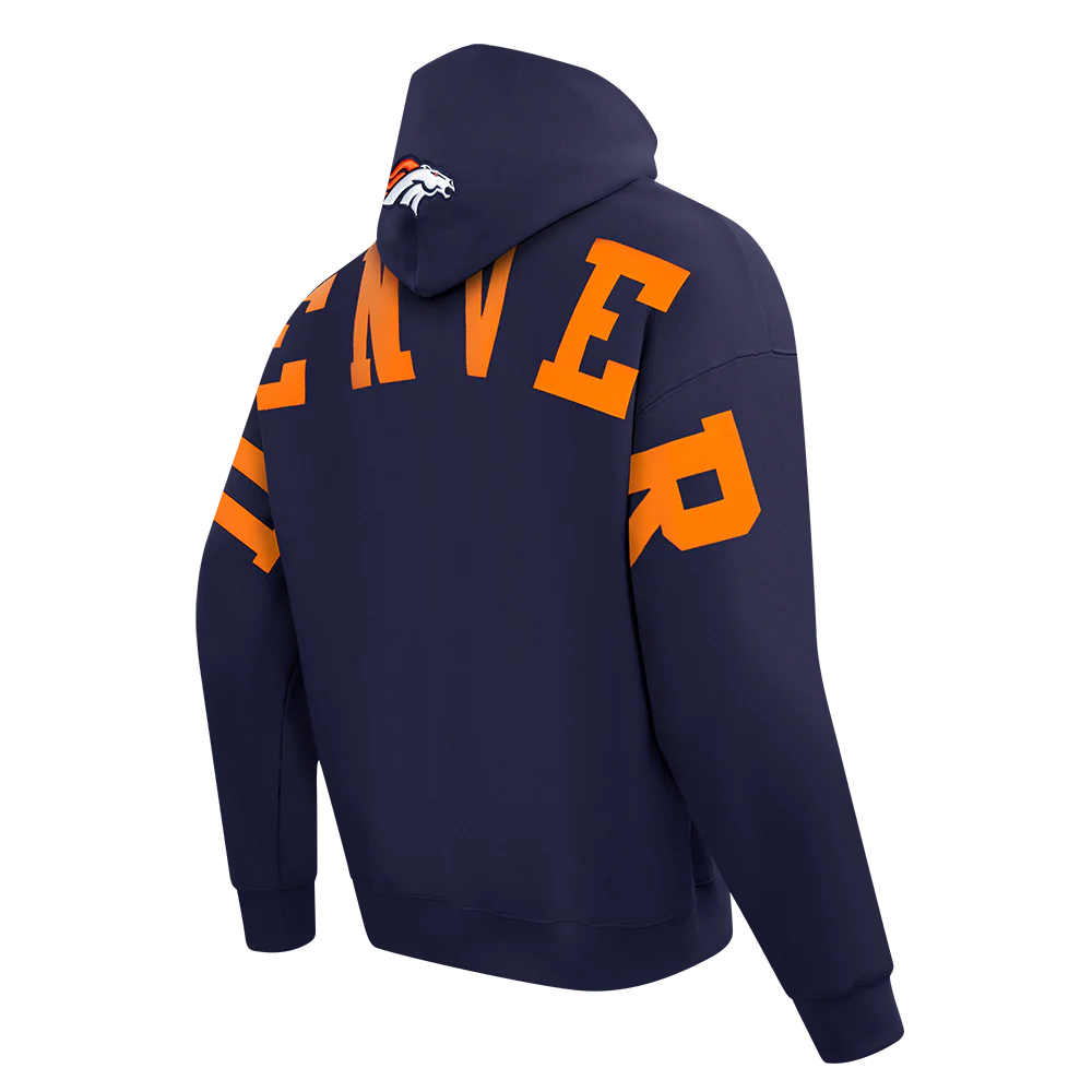 NFL DENVER BRONCOS WINGSPAN MEN'S DROP SHOULDER FLC PO HOODIE (MIDNIGHT NAVY) - Image 6
