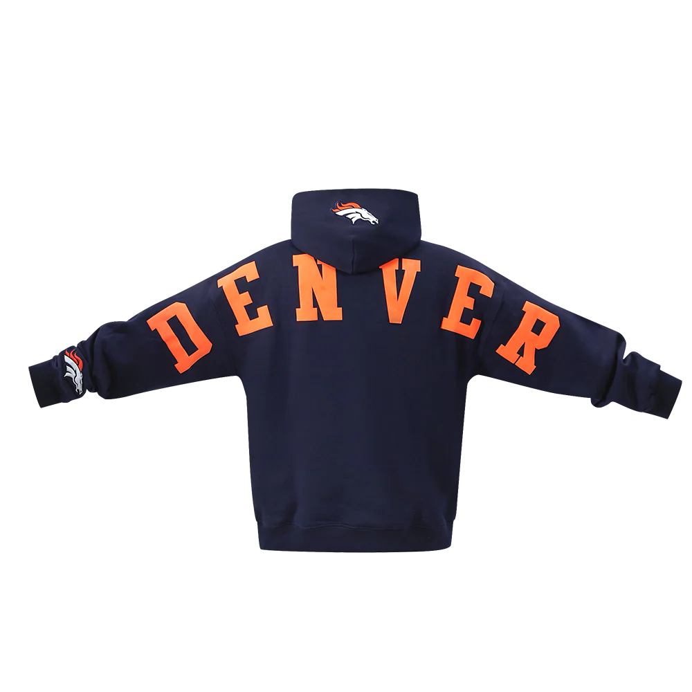 NFL DENVER BRONCOS WINGSPAN MEN'S DROP SHOULDER FLC PO HOODIE (MIDNIGHT NAVY) - Image 7