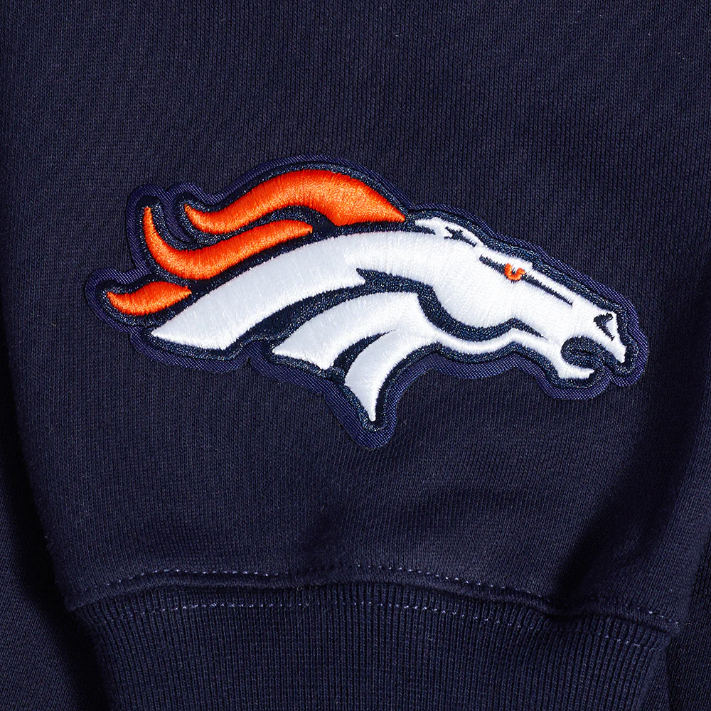 NFL DENVER BRONCOS WINGSPAN MEN'S DROP SHOULDER FLC PO HOODIE (MIDNIGHT NAVY) - Image 9