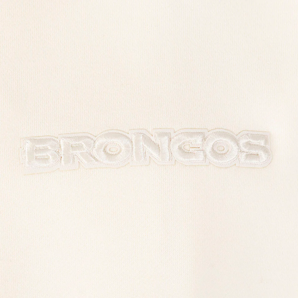 NFL DENVER BRONCOS NEUTRAL MEN'S DROP SHOULDER FLEECE PULLOVER HOODIE (EGGSHELL) - Image 7