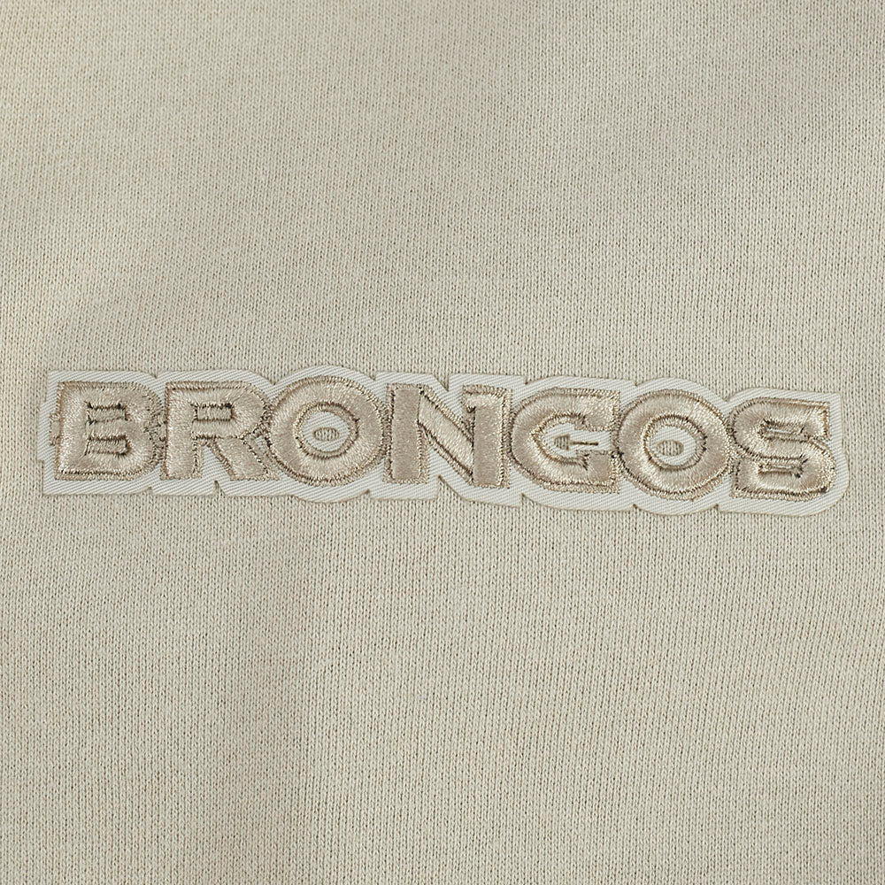 NFL DENVER BRONCOS NEUTRAL MEN'S DROP SHOULDER FLC PO HOODIE (TAUPE) - Image 7
