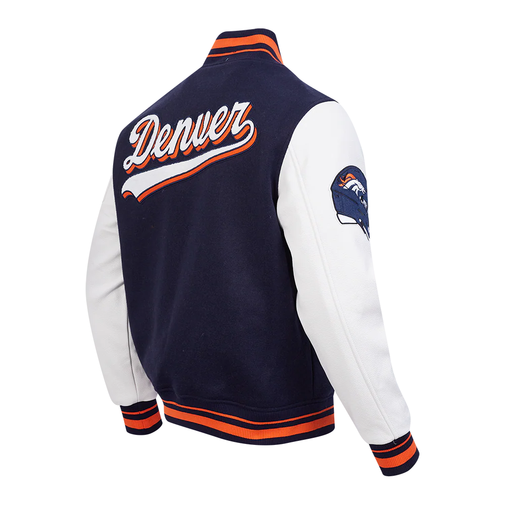 NFL DENVER BRONCOS SCRIPT TAIL MEN'S RIB WOOL VARSITY (MIDNIGHT NAVY/ORANGE/MIDNIGHT NAVY) - Image 6