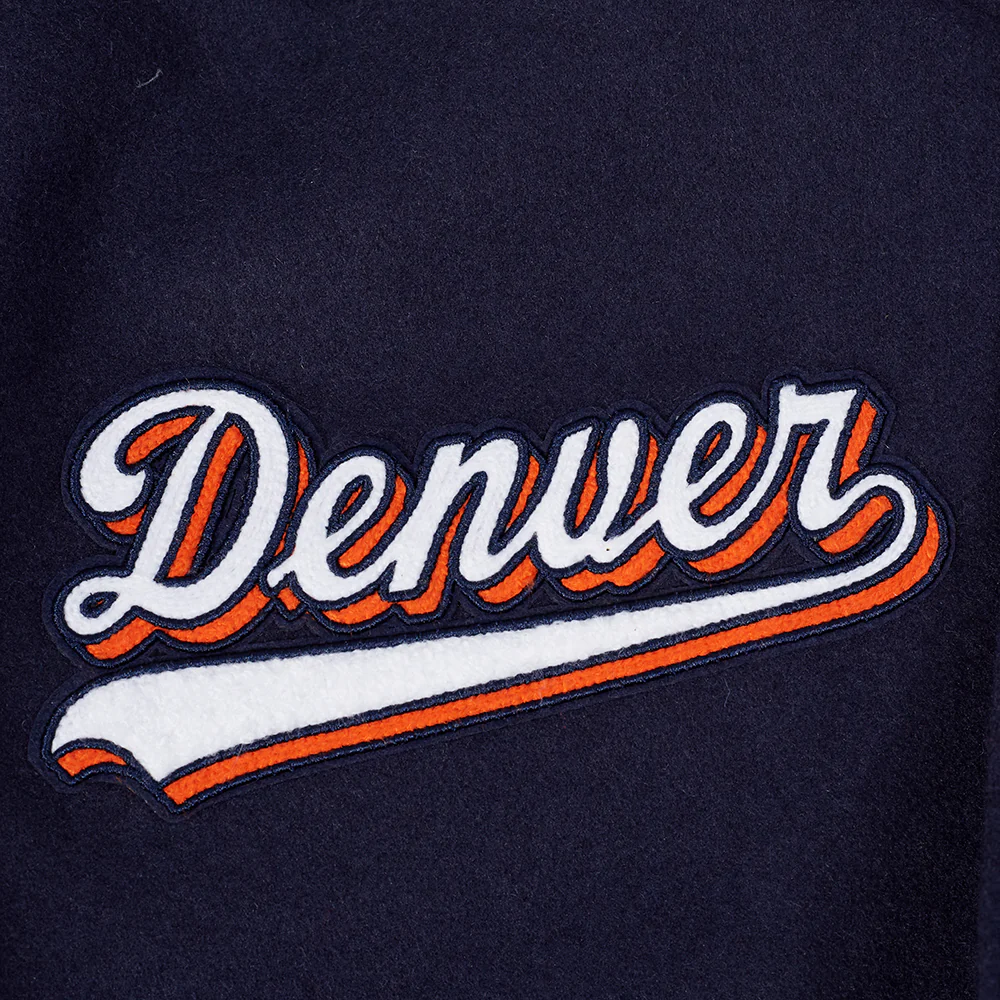 NFL DENVER BRONCOS SCRIPT TAIL MEN'S RIB WOOL VARSITY (MIDNIGHT NAVY/ORANGE/MIDNIGHT NAVY) - Image 8