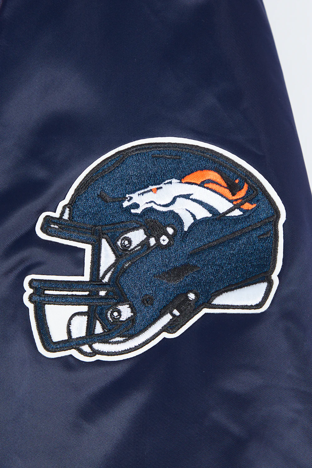 NFL DENVER BRONCOS BIG LOGO MEN'S SATIN JACKET (MIDNIGHT NAVY) - Image 7