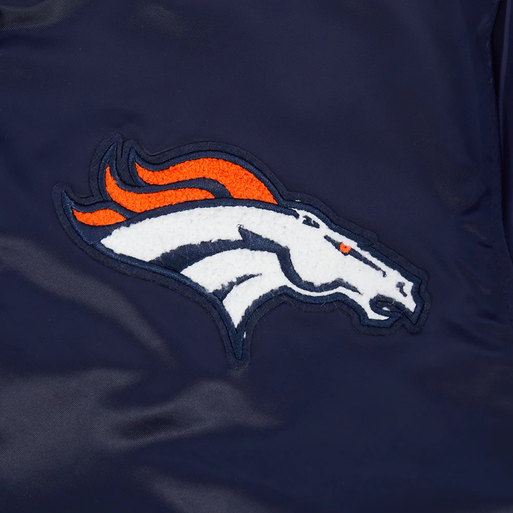 NFL DENVER BRONCOS OLD ENGLISH MEN'S RIB SATIN JACKET (MIDNIGHT NAVY/ORANGE/MIDNIGHT NAVY) - Image 7
