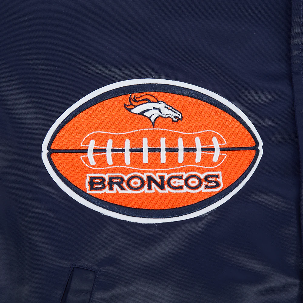 NFL DENVER BRONCOS OLD ENGLISH MEN'S RIB SATIN JACKET (MIDNIGHT NAVY/ORANGE/MIDNIGHT NAVY) - Image 8