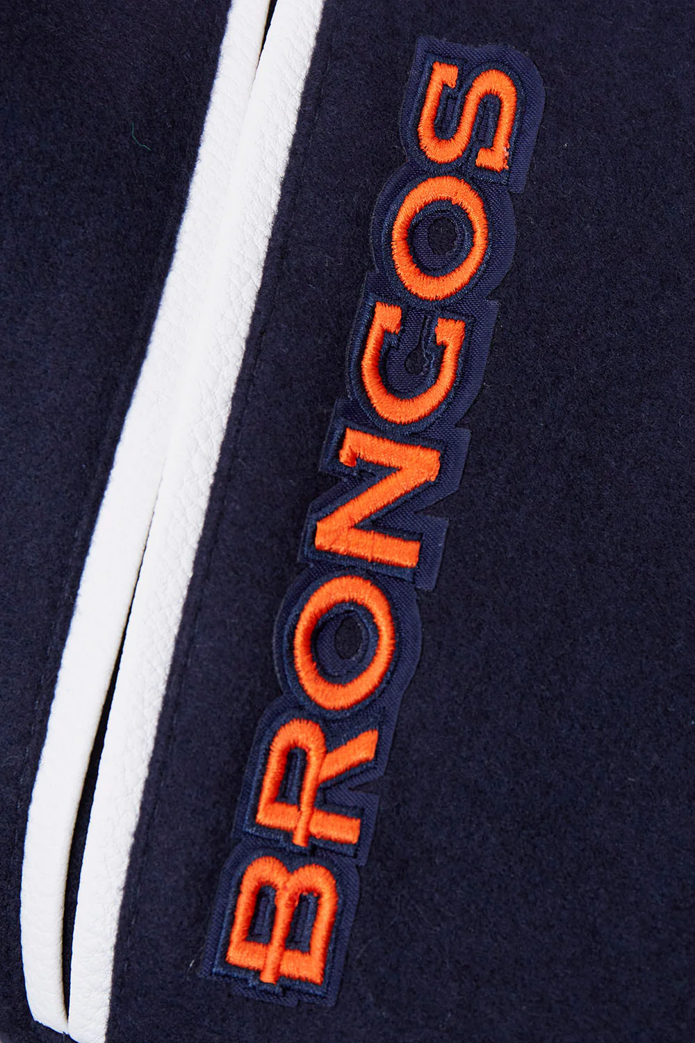 NFL DENVER BRONCOS MASHUP MEN'S RIB WOOL VARSITY JACKET (MIDNIGHT NAVY/ORANGE/MIDNIGHT NAVY) - Image 10