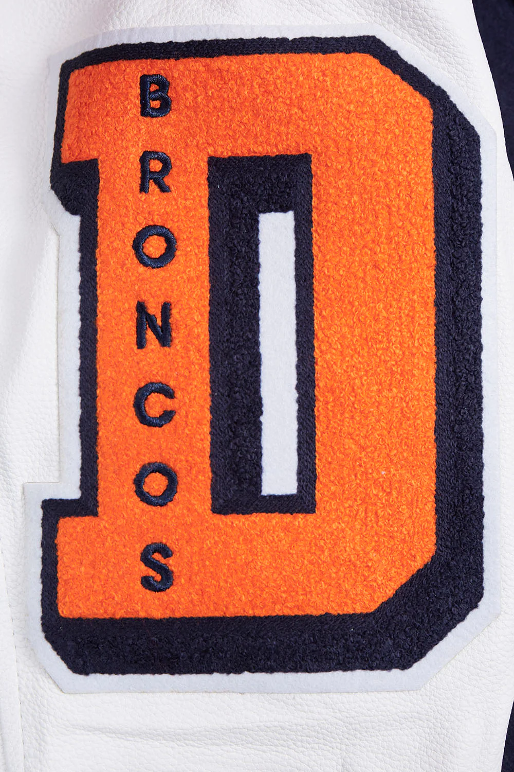 NFL DENVER BRONCOS MASHUP MEN'S RIB WOOL VARSITY JACKET (MIDNIGHT NAVY/ORANGE/MIDNIGHT NAVY) - Image 5