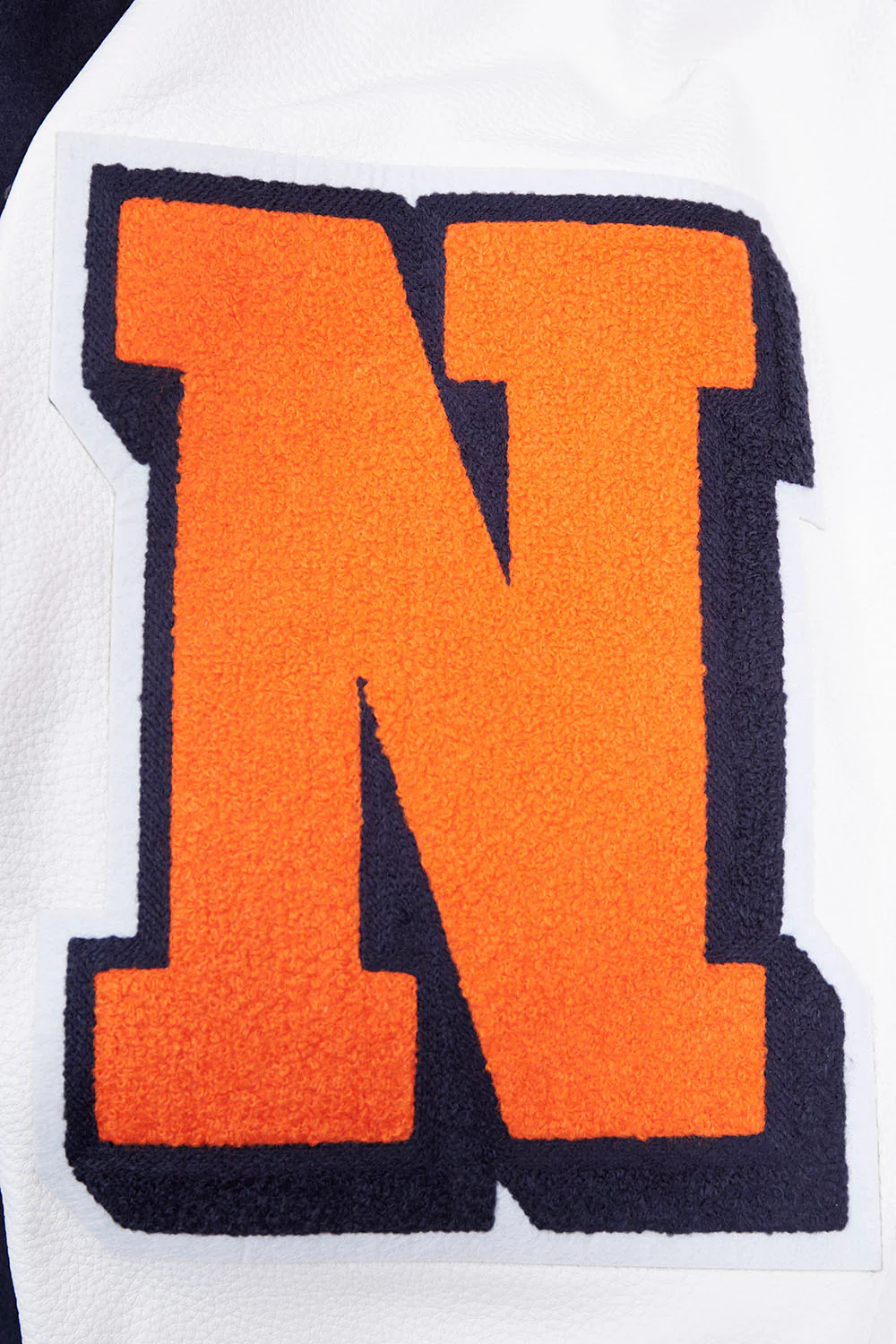 NFL DENVER BRONCOS MASHUP MEN'S RIB WOOL VARSITY JACKET (MIDNIGHT NAVY/ORANGE/MIDNIGHT NAVY) - Image 6