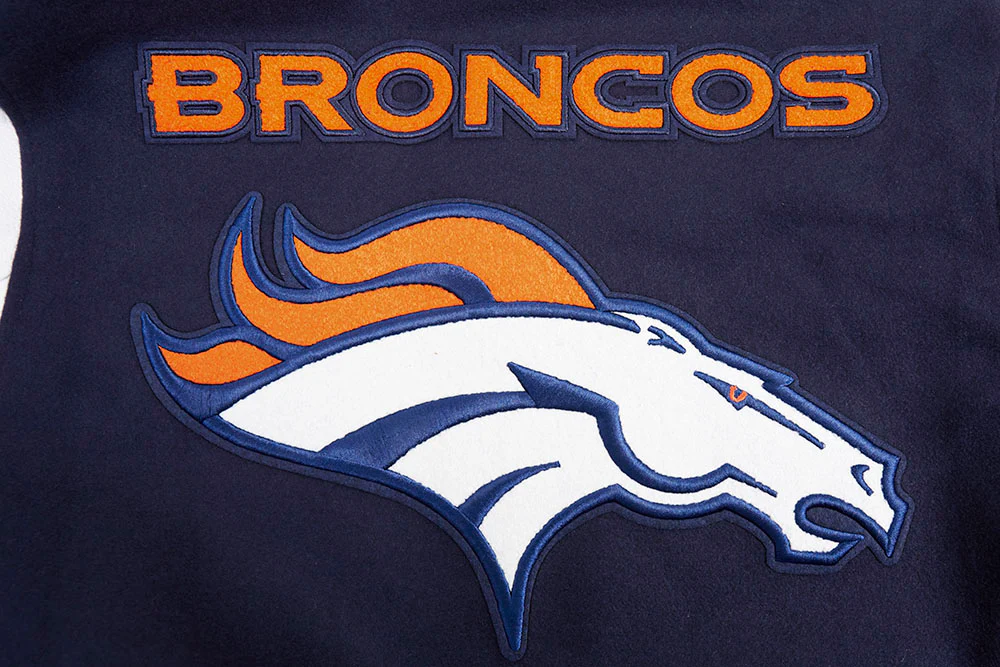 NFL DENVER BRONCOS MASHUP MEN'S RIB WOOL VARSITY JACKET (MIDNIGHT NAVY/ORANGE/MIDNIGHT NAVY) - Image 7