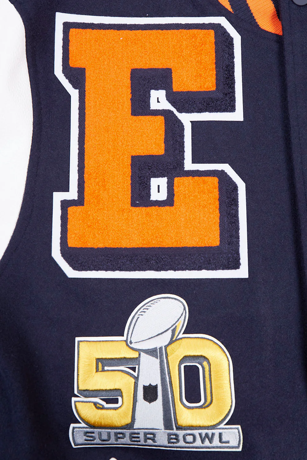 NFL DENVER BRONCOS MASHUP MEN'S RIB WOOL VARSITY JACKET (MIDNIGHT NAVY/ORANGE/MIDNIGHT NAVY) - Image 8