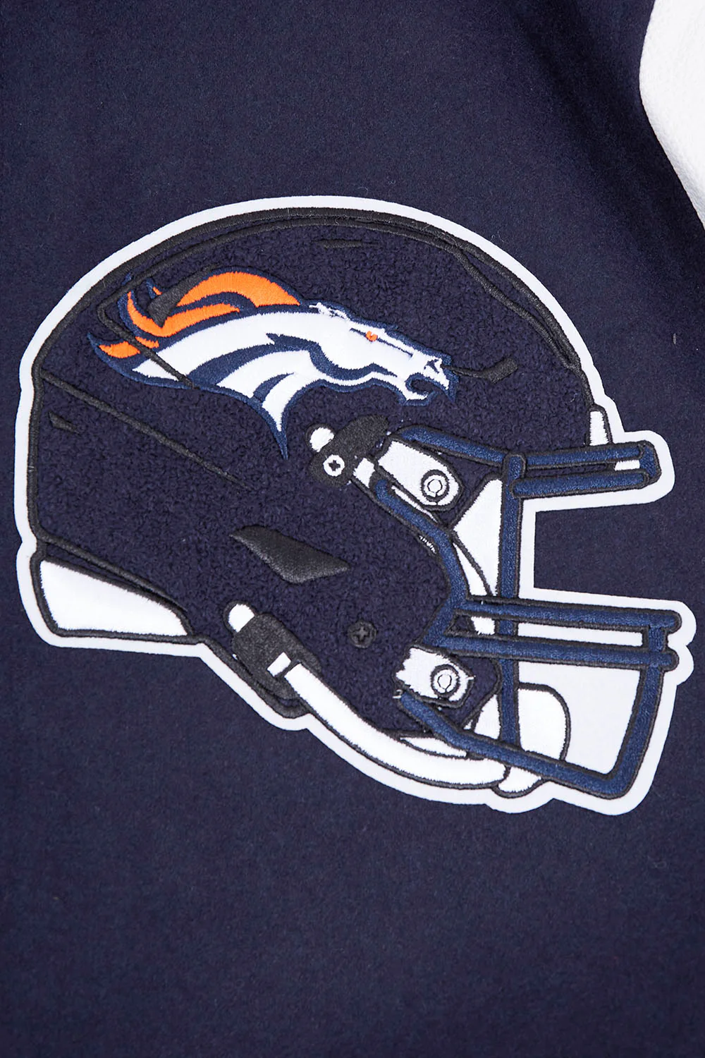 NFL DENVER BRONCOS MASHUP MEN'S RIB WOOL VARSITY JACKET (MIDNIGHT NAVY/ORANGE/MIDNIGHT NAVY) - Image 9