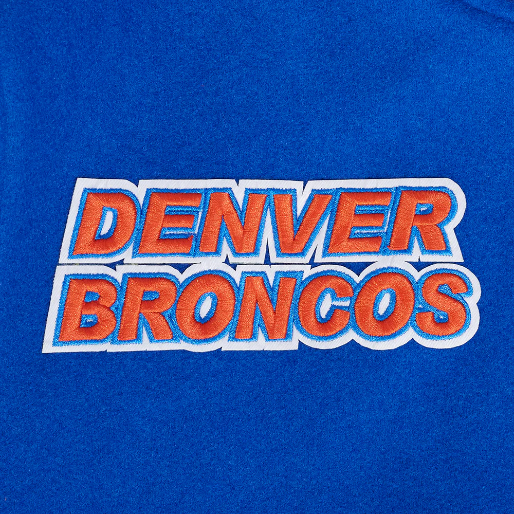 NFL DENVER BRONCOS RETRO CLASSIC MEN'S RIB WOOL VARSITY JACKET (ROYAL BLUE/ORANGE) - Image 6
