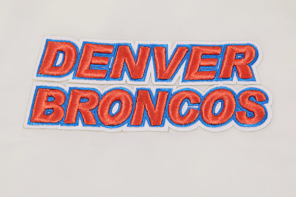 NFL DENVER BRONCOS RETRO CLASSIC MEN'S RIB SATIN JACKET (EGGSHELL/ ROYAL BLUE) - Image 7