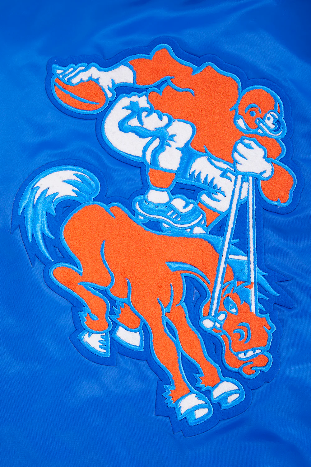 NFL DENVER BRONCOS RETRO CLASSIC MEN'S RIB SATIN JACKET (ROYAL BLUE/ORANGE) - Image 5