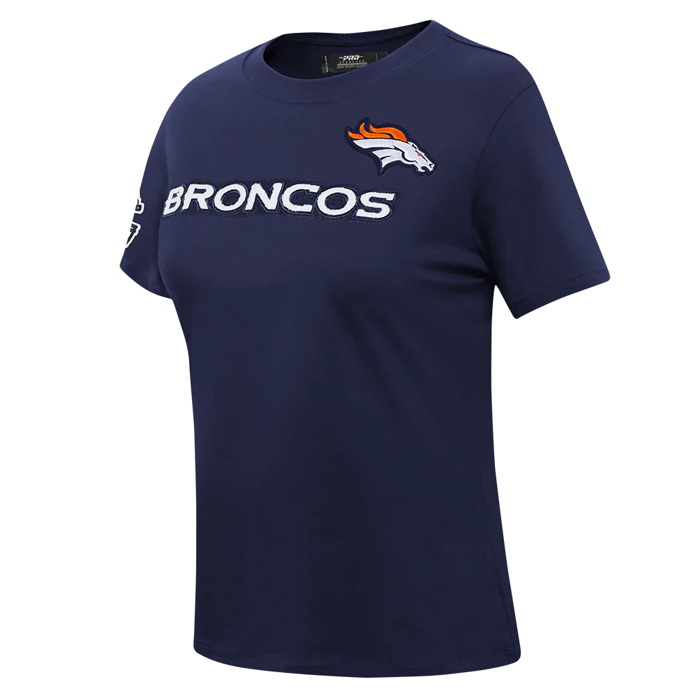 NFL DENVER BRONCOS CLASSIC SHORT SLEEVE WOMEN'S SINGLE JERSEY SLIM FIT TEE (MIDNIGHT NAVY) - Image 2