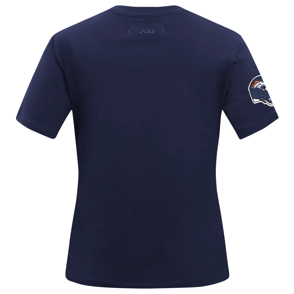 NFL DENVER BRONCOS CLASSIC SHORT SLEEVE WOMEN'S SINGLE JERSEY SLIM FIT TEE (MIDNIGHT NAVY) - Image 3
