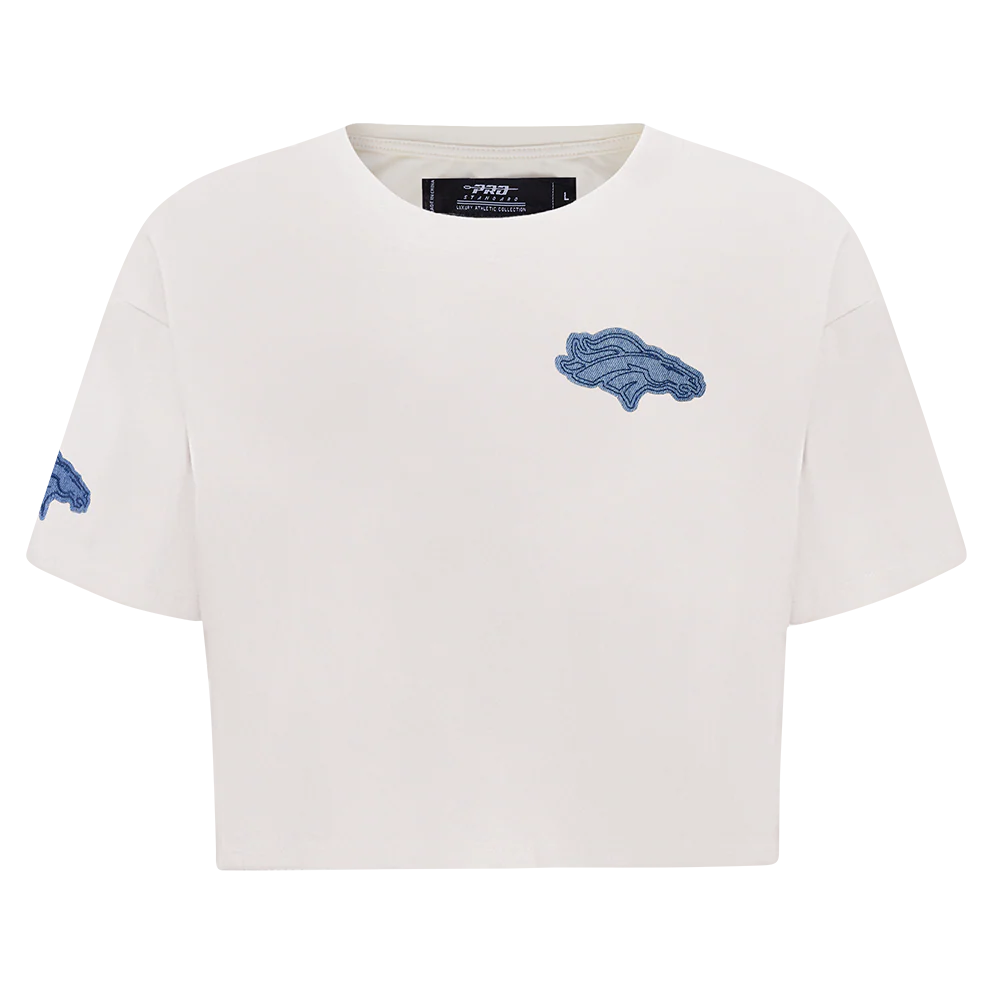 NFL DENVER BRONCOS VARSITY BLUES WOMEN'S SJ BOXY TEE (LINEN) - Image 3