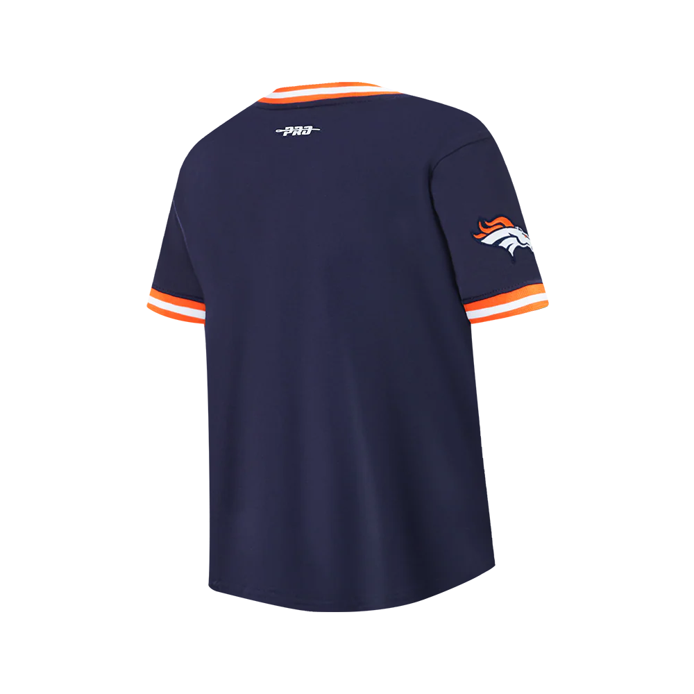 NFL DENVER BRONCOS CLASSIC BIG BOYS SHORT SLEEVE STRIPED RIB TEE (MIDNIGHT NAVY/ORANGE) - Image 4