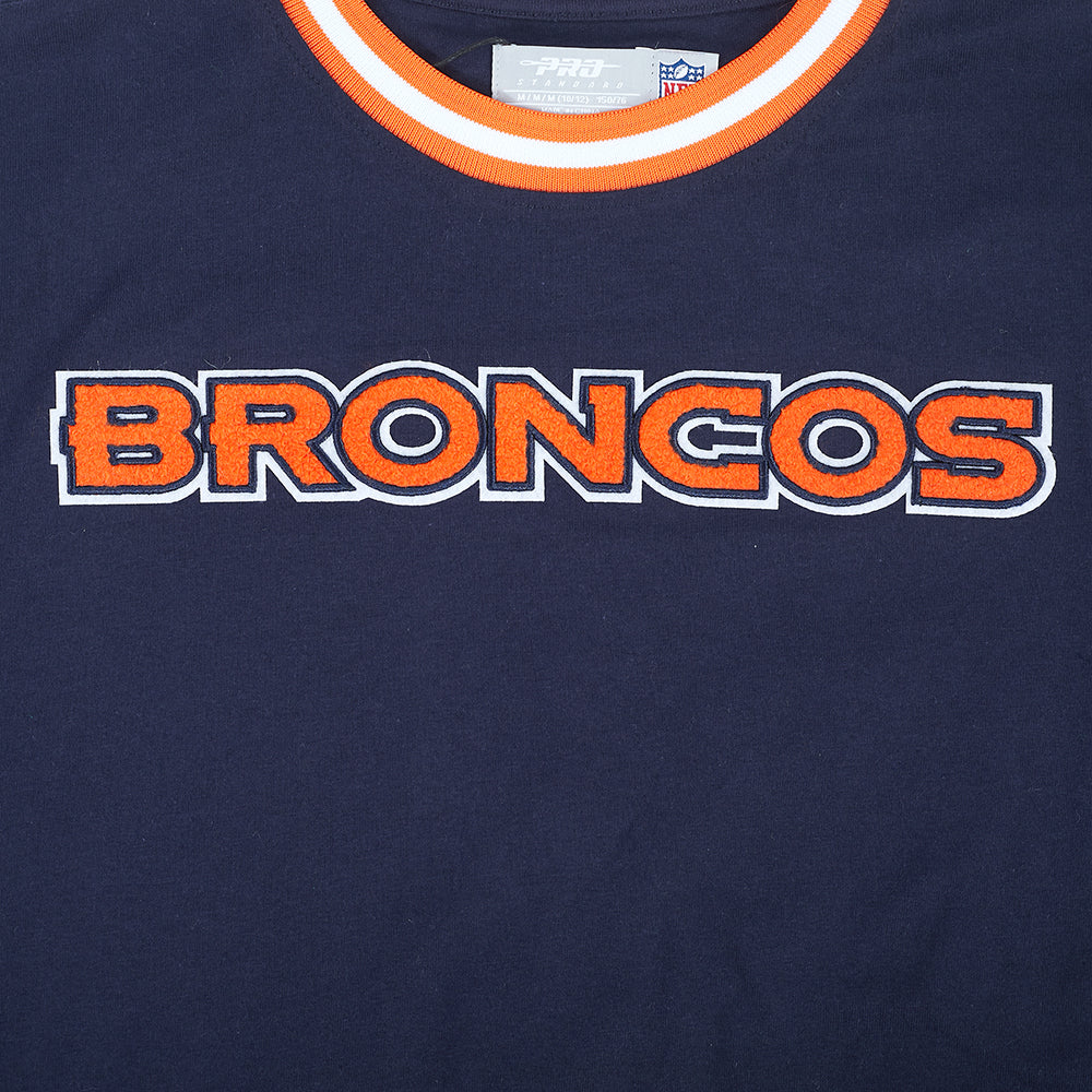 NFL DENVER BRONCOS CLASSIC BIG BOYS SHORT SLEEVE STRIPED RIB TEE (MIDNIGHT NAVY/ORANGE) - Image 7