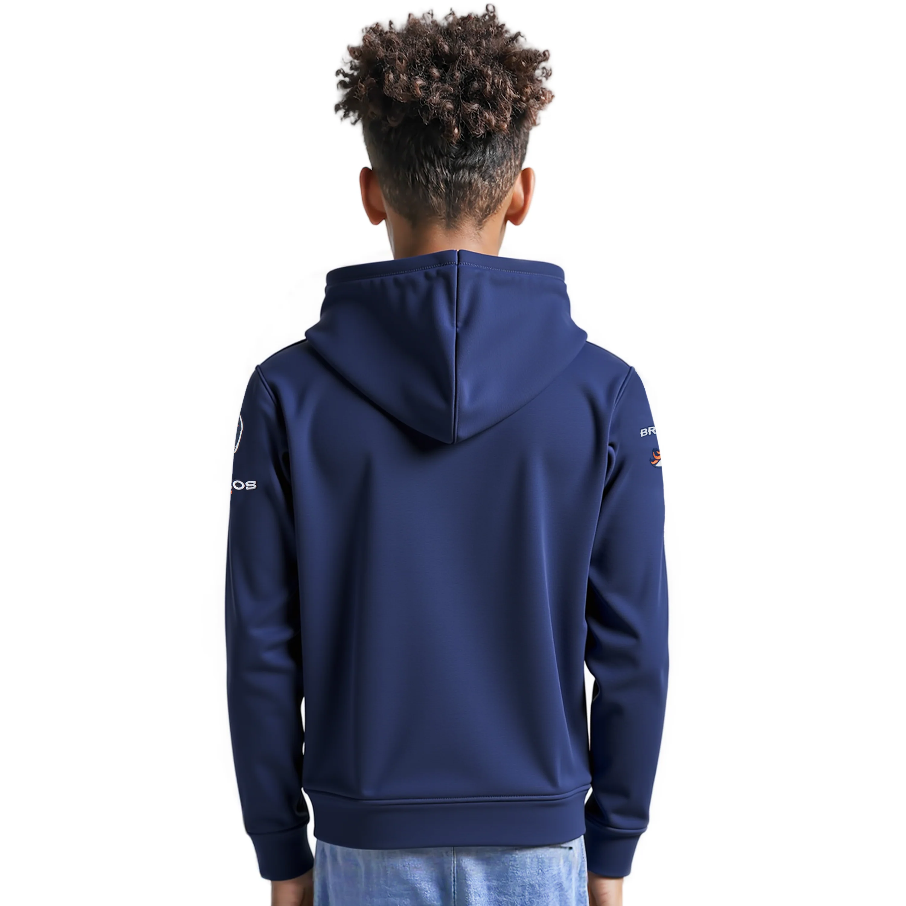 NFL DENVER BRONCOS CLASSIC BIG BOYS FLEECE PULLOVER HOODIE (MIDNIGHT NAVY) - Image 2