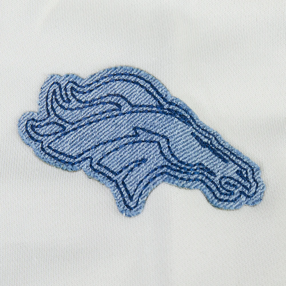 NFL DENVER BRONCOS VARSITY BLUES WOMEN'S FLC CREWNECK (LINEN) - Image 5