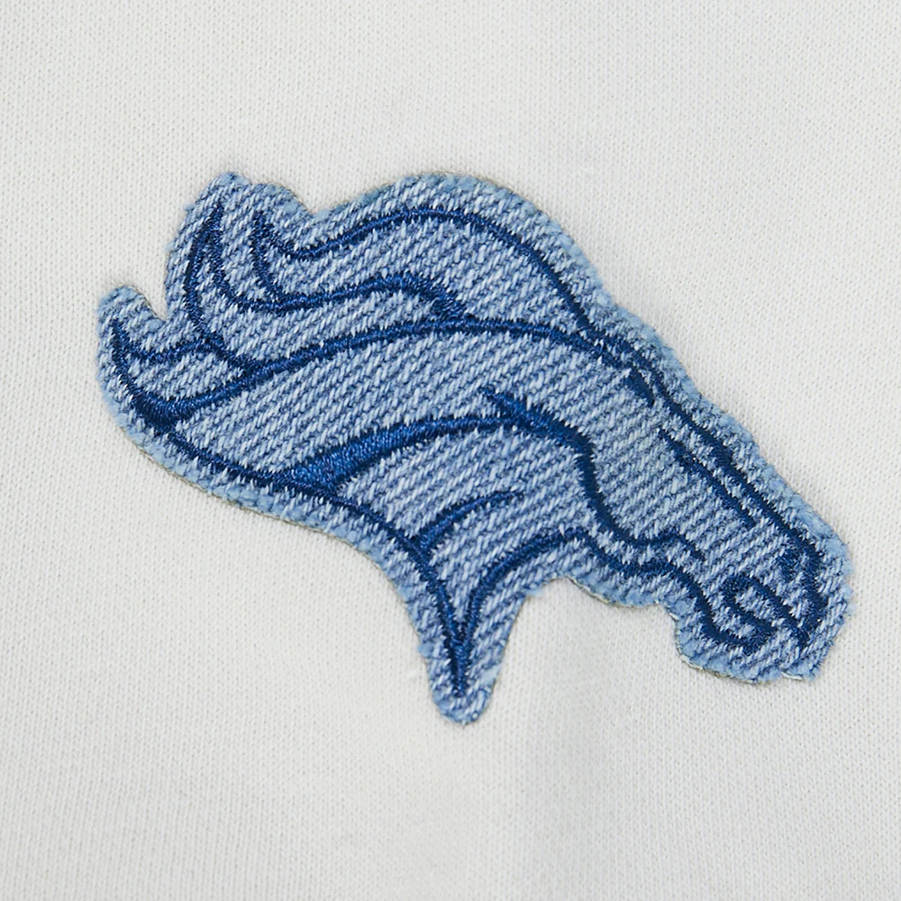 NFL DENVER BRONCOS VARSITY BLUES WOMEN'S FLC CREWNECK (LINEN) - Image 7